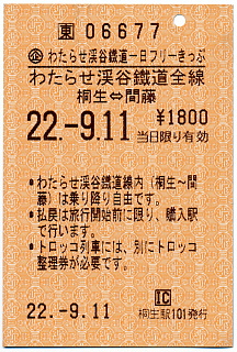 一日フリーきっぷ